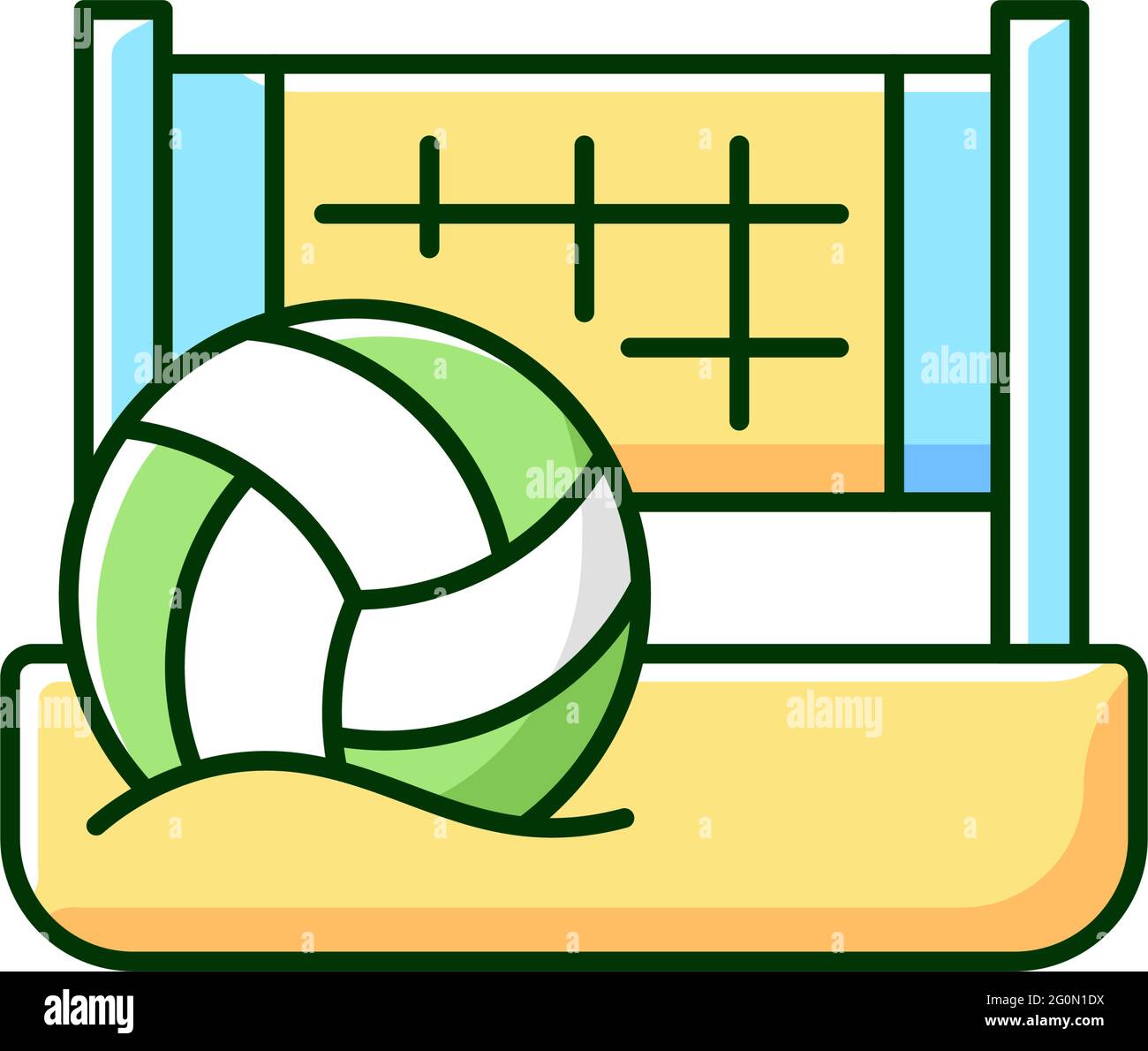 RGB-Farbsymbol für Beachvolleyball Stock Vektor