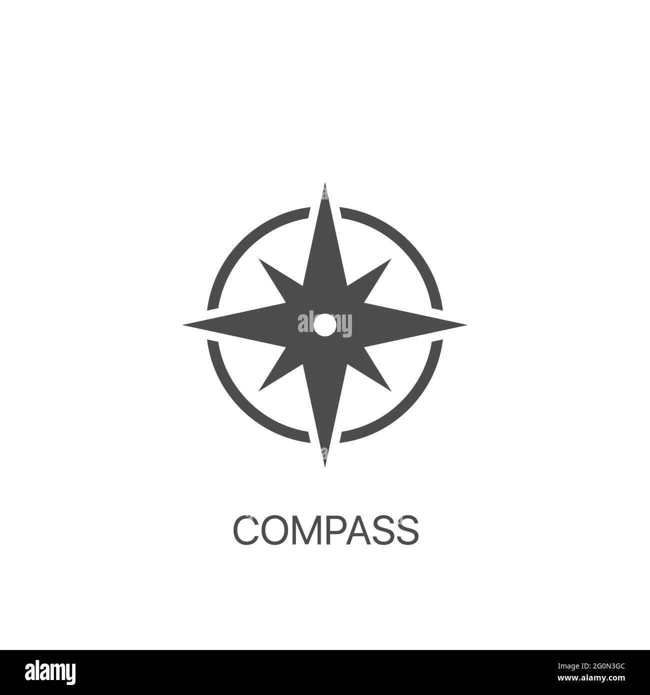 Navigationskonzept. Windrose-Kompass-Symbol für mobiles Konzept und Webdesign. Stock Vektor