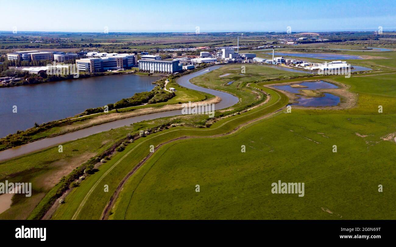 Luftaufnahme des Discovery Park, Sandwich, Kent Stockfoto