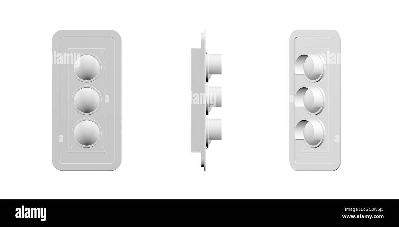 Ampelmockup isoliert auf weißem Hintergrund - 3d-Rendering Stockfoto