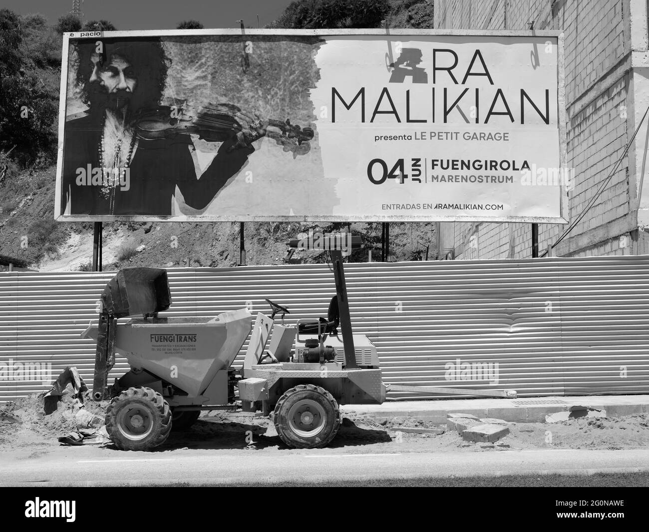 Ara Malikian Konzertankündigung in Fuengirola, Provinz Malaga, Andalusien, Spanien Stockfoto