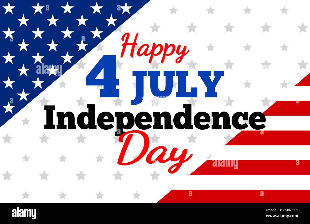 Illustration der US 4. Juli - Feier des Unabhängigkeitstages. Vektorgrafik Banner-Hintergrund Stockfoto