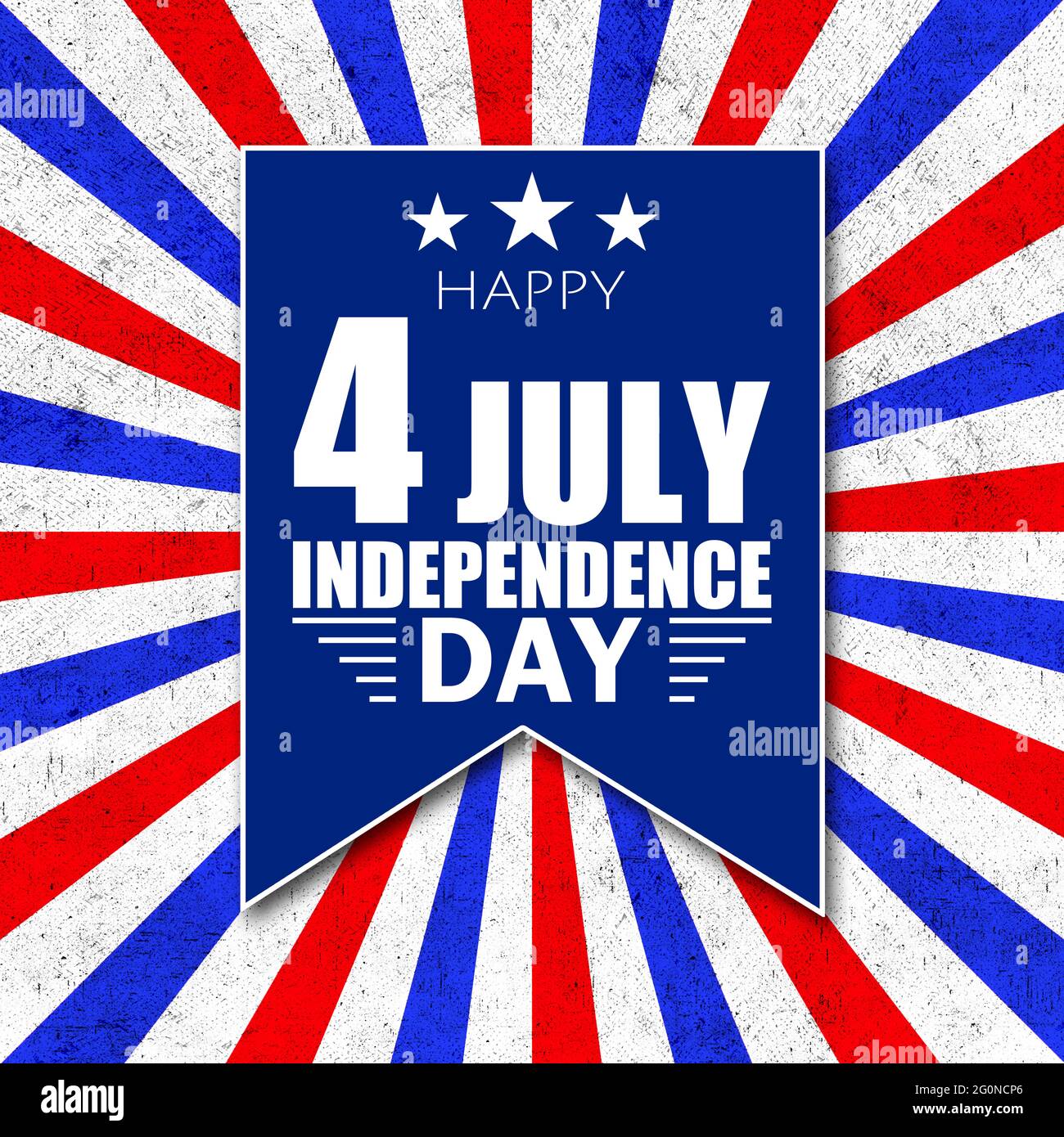 Illustration der US 4. Juli - Feier des Unabhängigkeitstages. Vektorgrafik Banner-Hintergrund Stockfoto