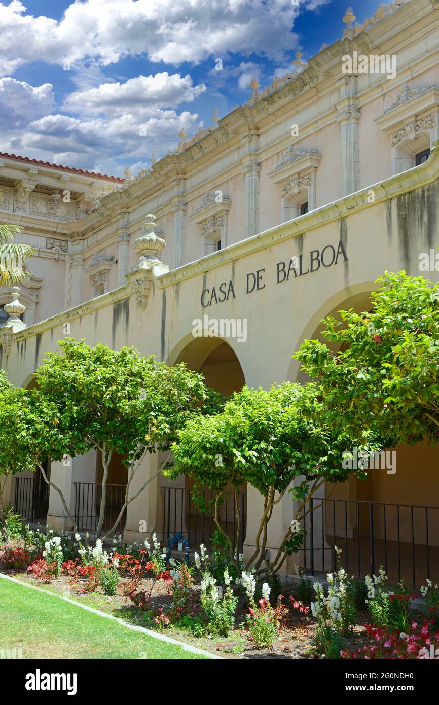 Casa de Balboa ist derzeit die Heimat des Museum of Photographic Arts in Balboa Park, San Diego, CA Stockfoto