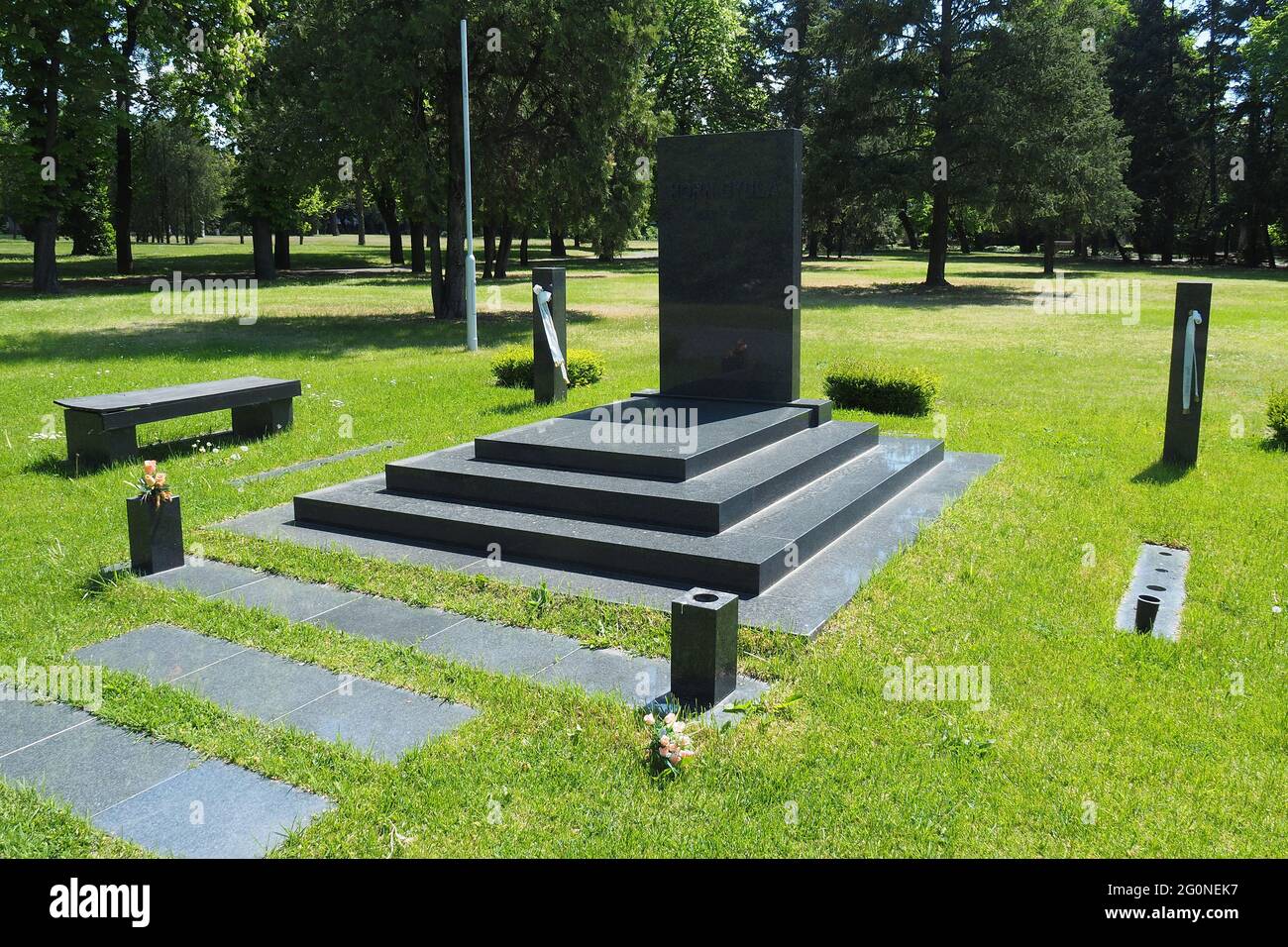 Grab von Gyula Horn (Premierminister) Kerepesi Friedhof (Fiume Road National Friedhof), 8. Bezirk, Budapest, Ungarn, Magyarország, Europa Stockfoto