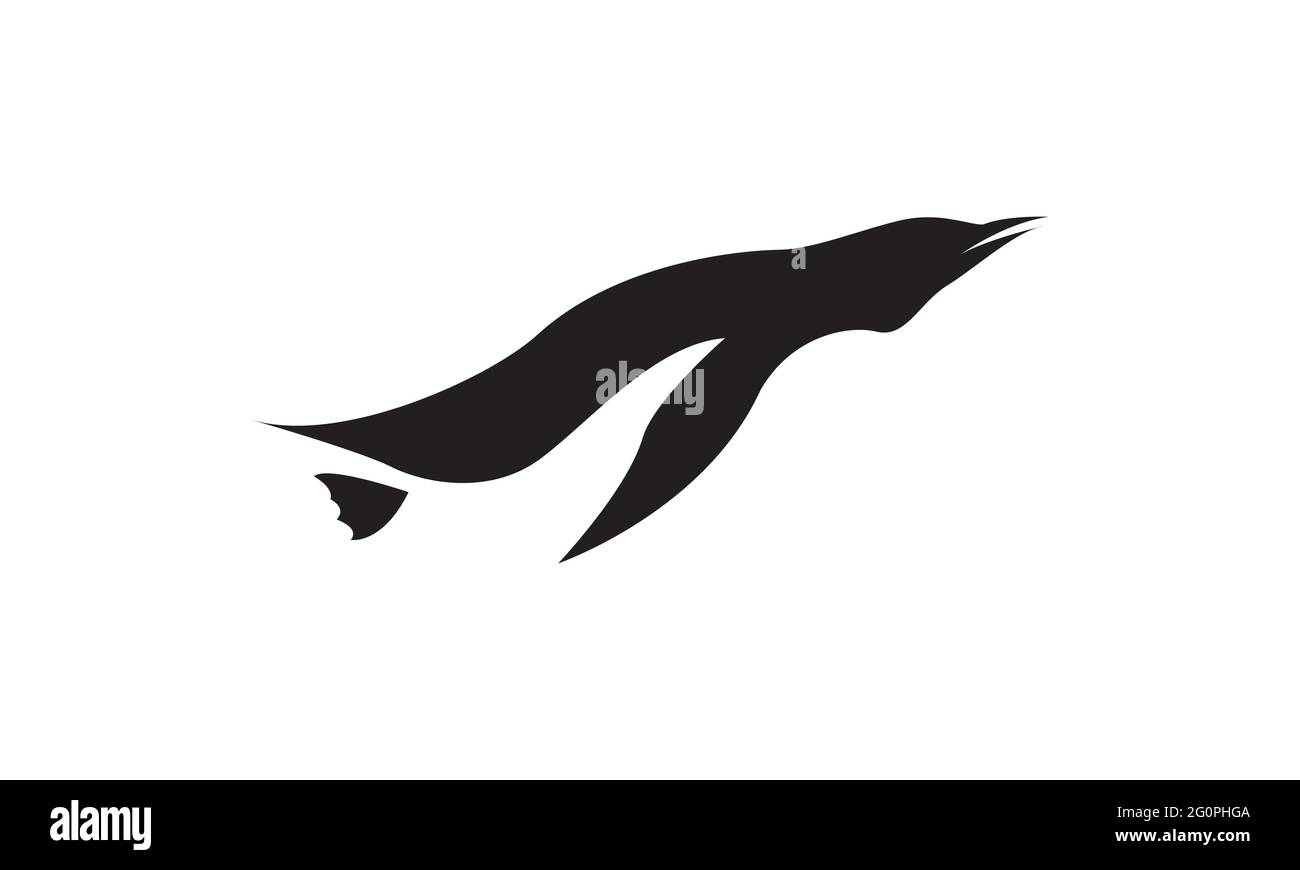 Silhouette moderne schwimmen Pinguin Logo Vektor Symbol Symbol Design Grafik Illustration Stock Vektor