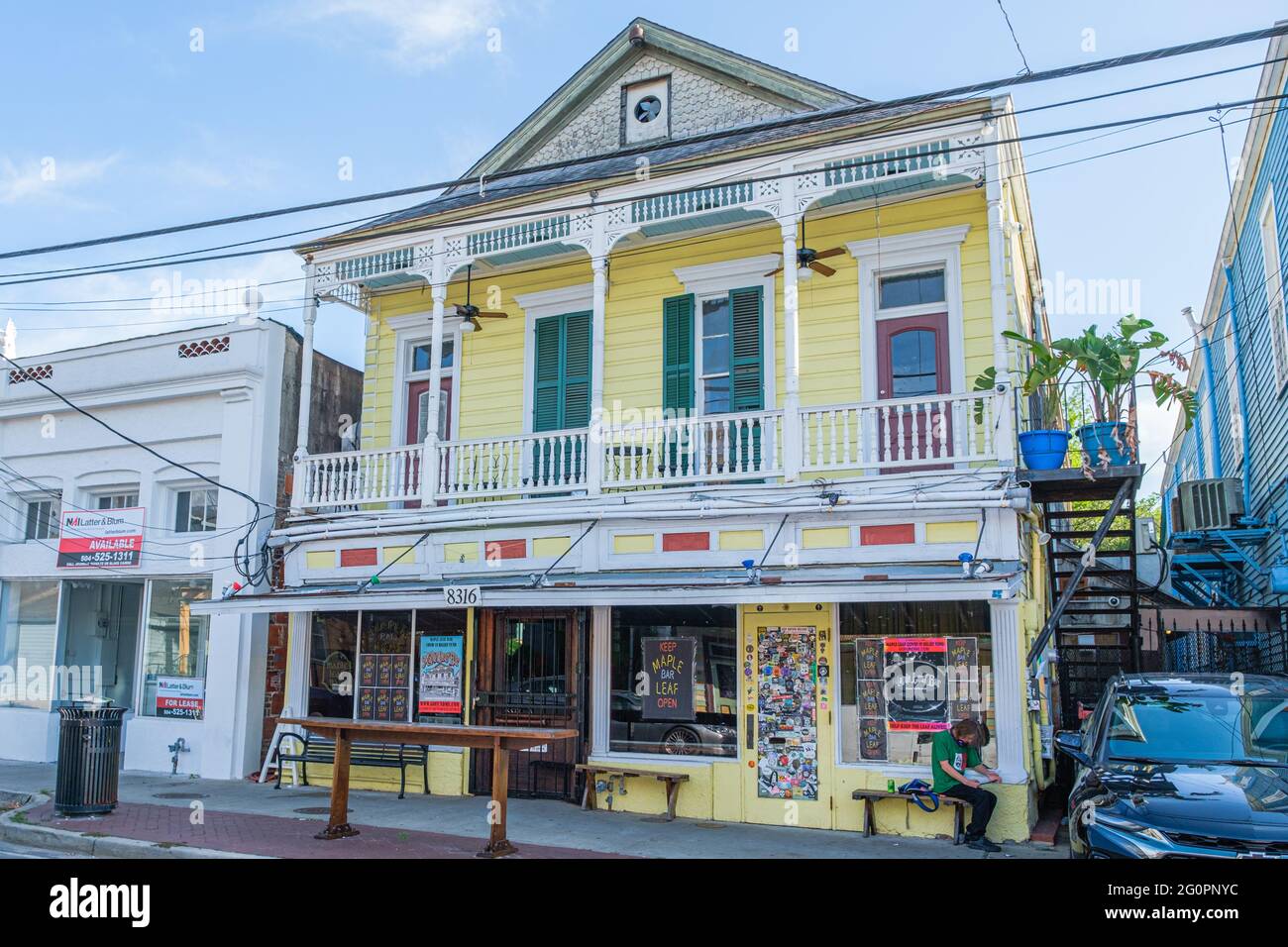 NEW ORLEANS, LA - 29. JUNI 2020: Die berühmte Maple Leaf Bar im Uptown-Viertel Stockfoto