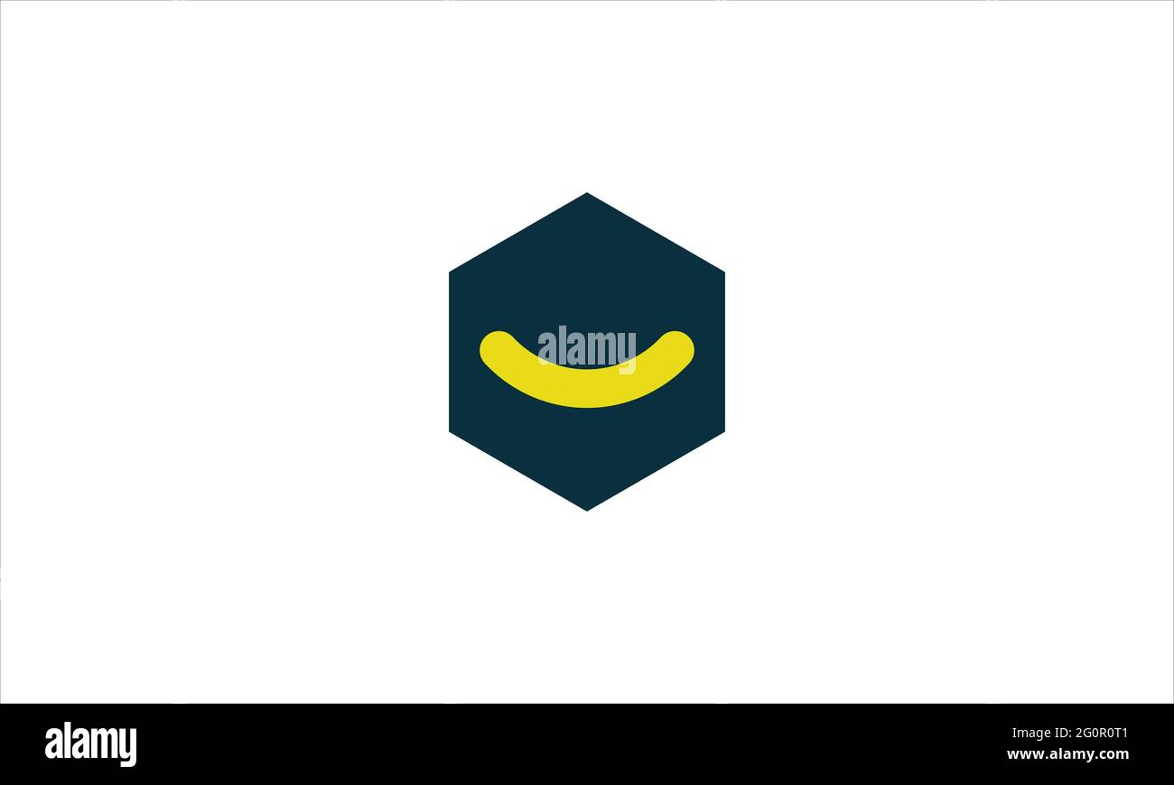 Smile Emoji in hexagonal Icon Logo Design Vektor Illustration Stock Vektor