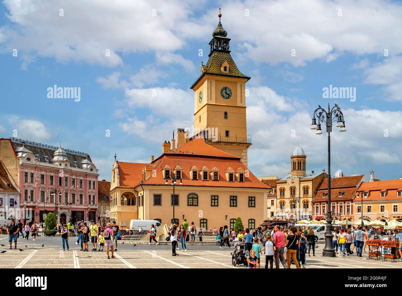 Der Rat Halle und Platz, Altstadt, Brasov, Rumänien Stockfoto