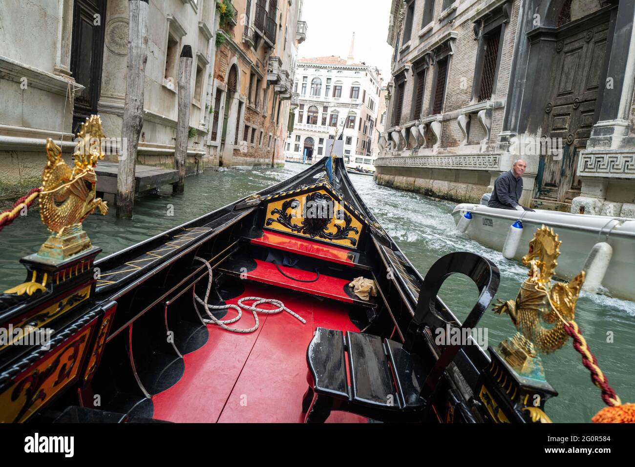 Venedig während der Covid19-Sperre, Italien, Europa, Gondel, Stockfoto