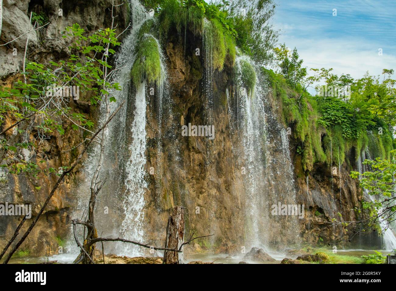 Mali Prstavac Wasserfall, Nationalpark Plitvicer Seen, Kroatien Stockfoto