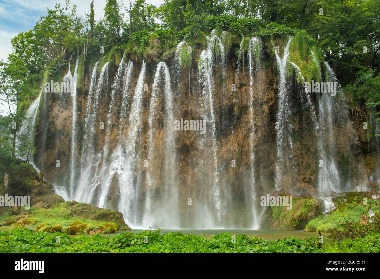 2128 Prstavac Wasserfall, Nationalpark Plitvicer Seen, Kroatien Stockfoto