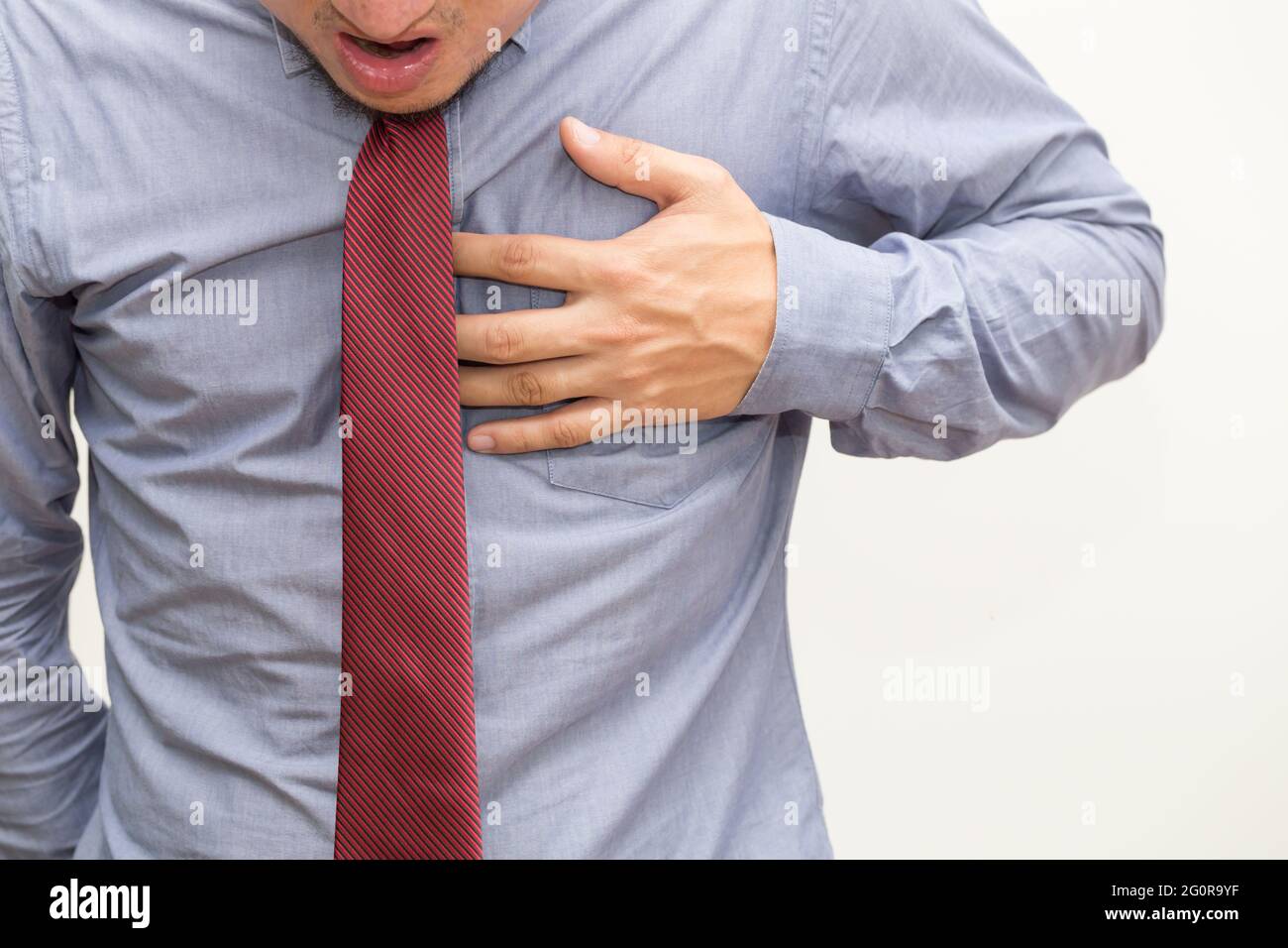 Symptome einer Herzerkrankung Stockfoto