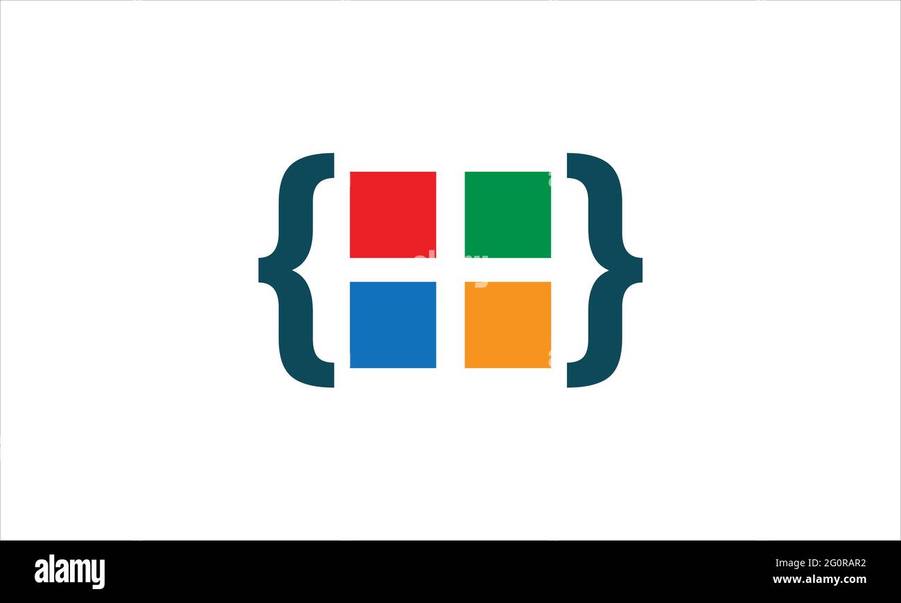 Programmiersymbol Programmierung Codierung Logo-Design-Illustration Stock Vektor