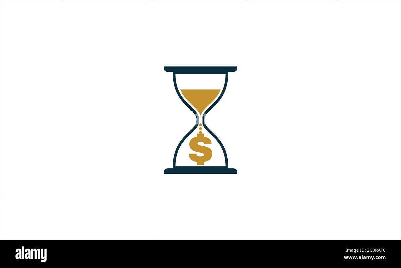 Sanduhr Mit Dollar-Zeichen-Symbol, Zeit Ist Geld-Konzept. Symbol in trendiger Vektorgrafik im flachen Stil Stock Vektor
