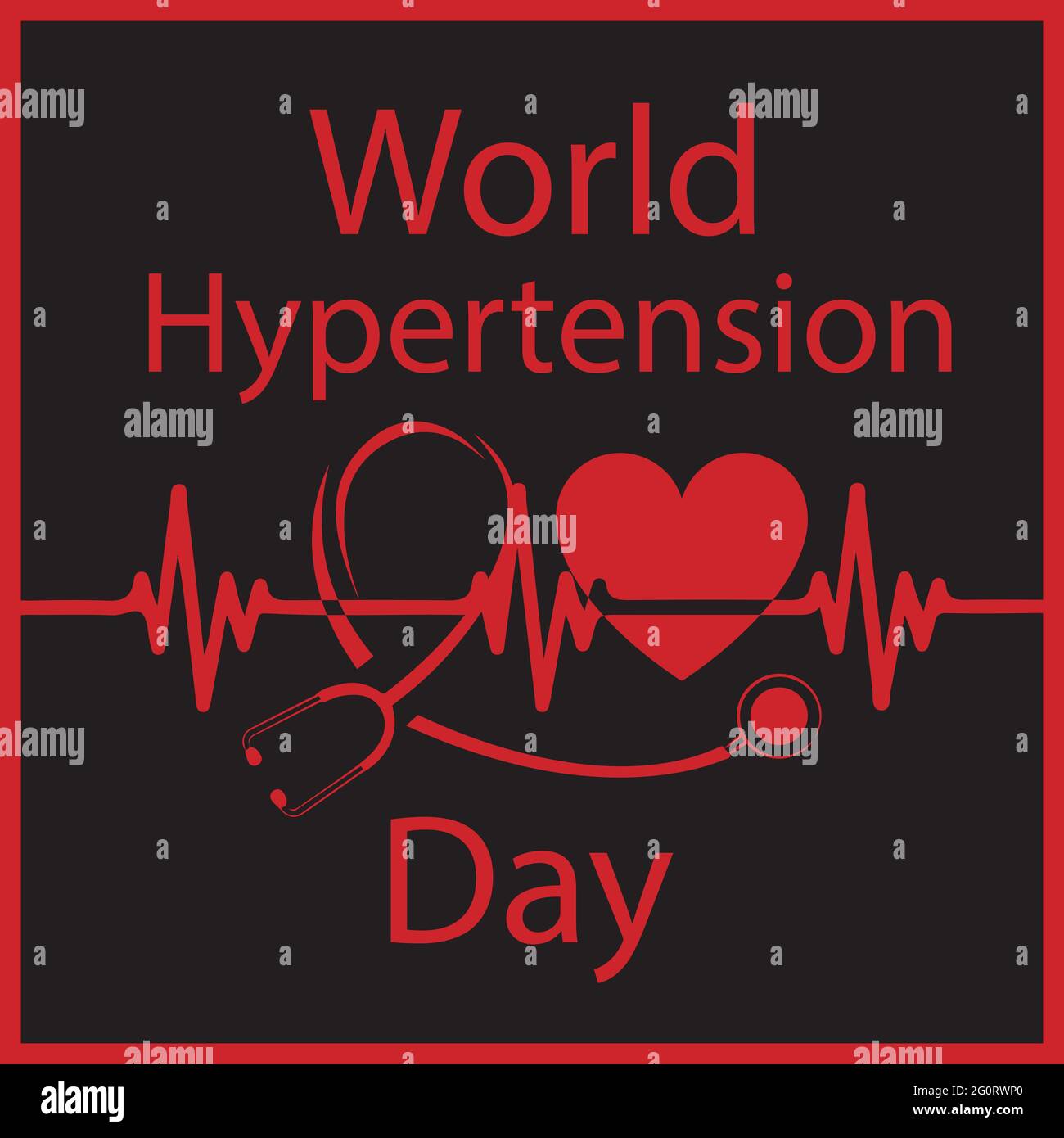 Der Welt-Hypertonie-Tag ist ein Tag, der von der Welt-Hypertonie-Liga, die selbst ein Dach für Organisationen von 85 nationalen bestimmt und initiiert wird Stock Vektor