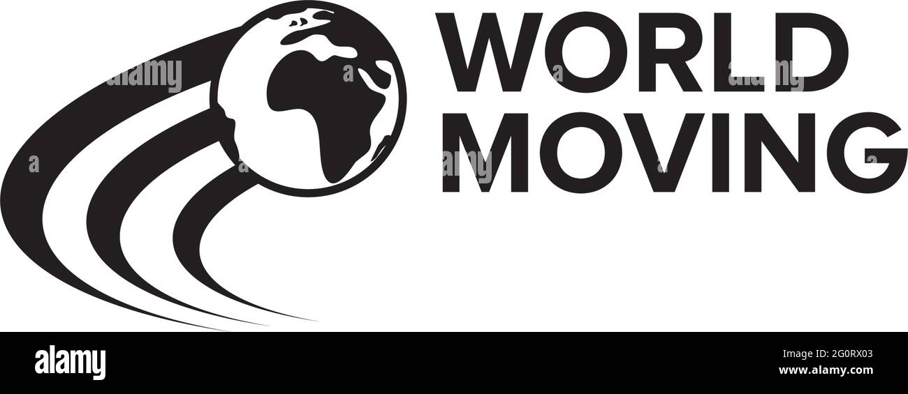 World Moving Logo Design Vektor Vorlage Stock Vektor
