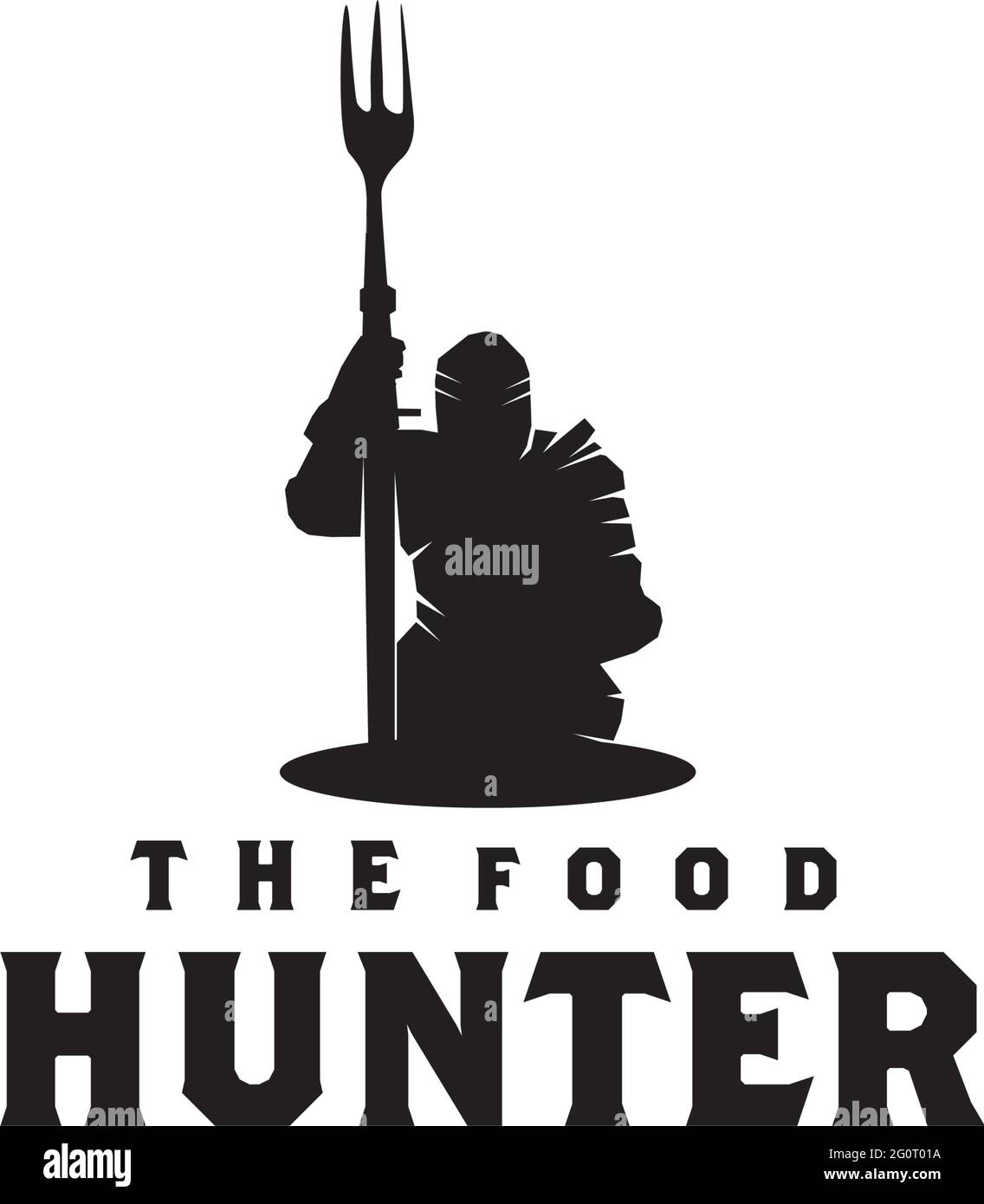 Food Hunter Logo Design Vektor Vorlage Stock Vektor