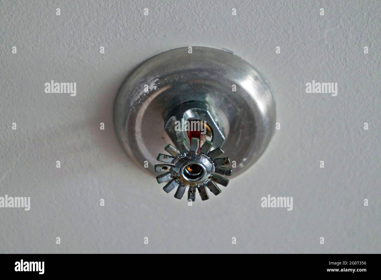 Automatischer Deckensprinklerschutz im Hotel Stockfoto