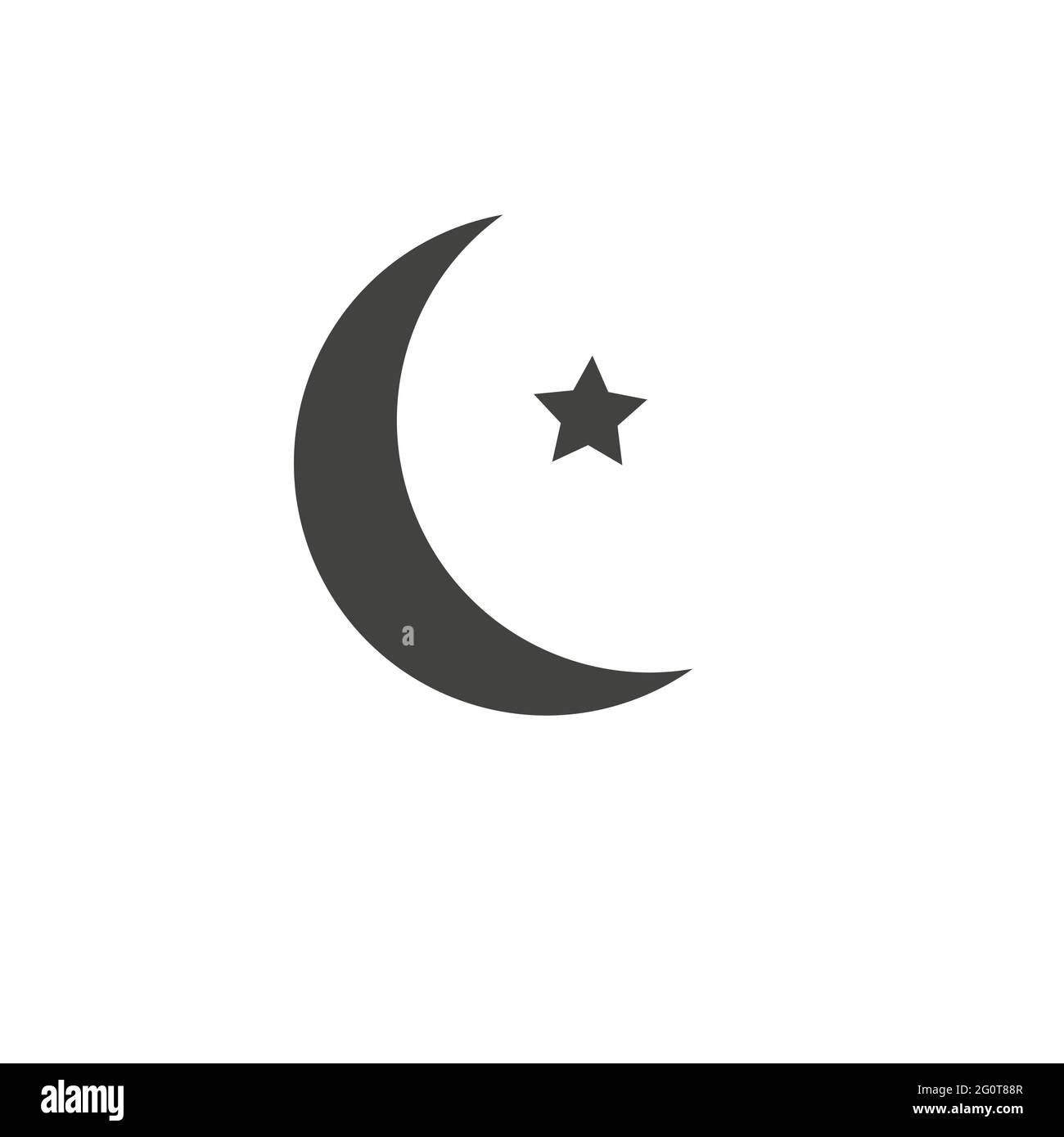Stern und Halbmond - Symbol des Islam flachbild Symbol für Anwendungen und Webseiten Stock Vektor