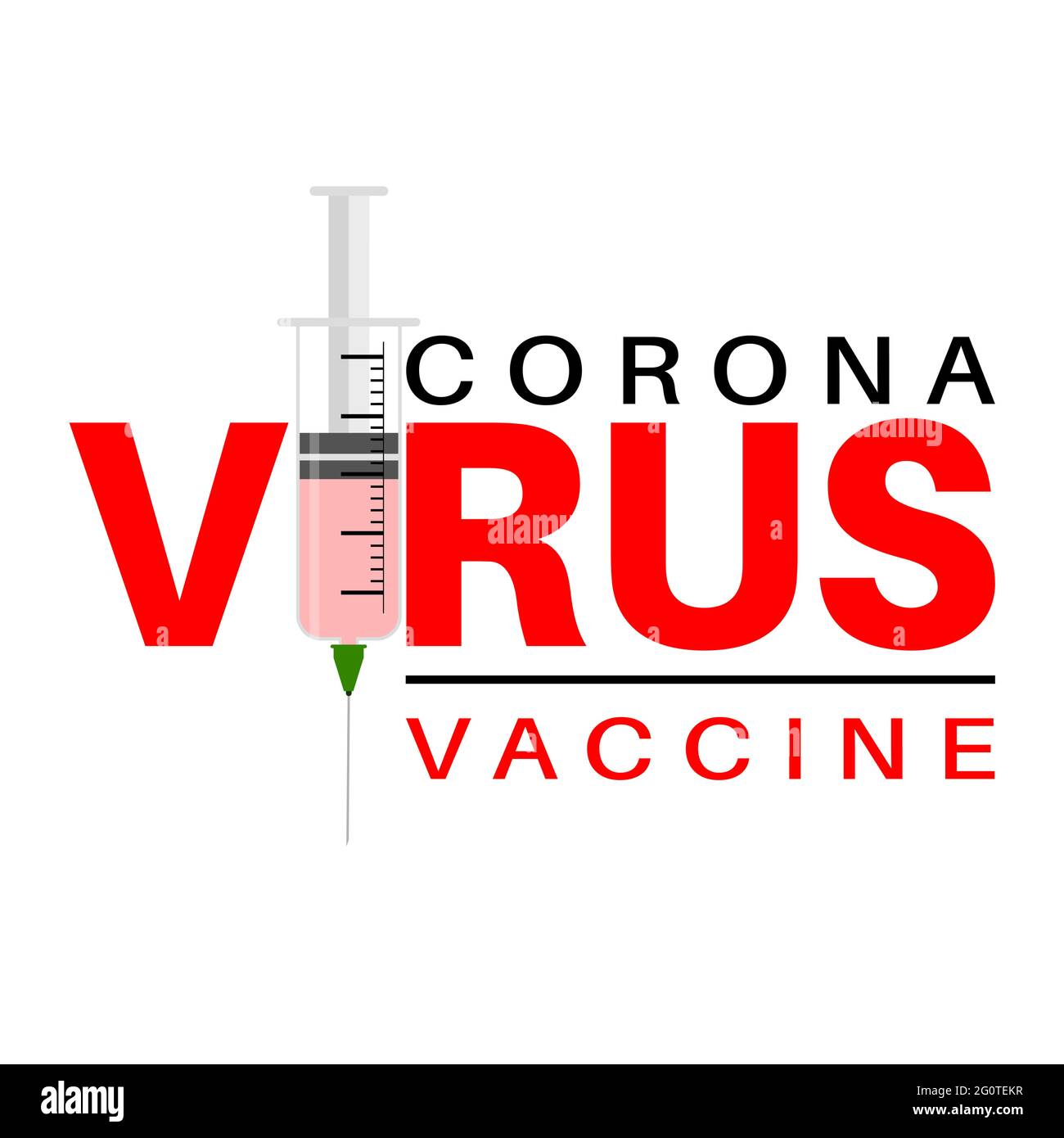 Covid-19 Corona-Virus-Impfstoff-Vektor-Illustration. Stock Vektor