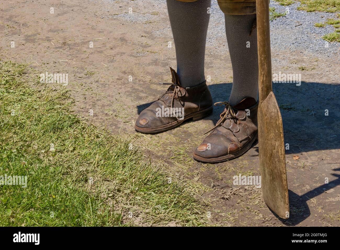 Elizabethton, Tennessee, USA, - 15. Mai 2021: Nachstellung im Sycamore Shoals State Historic Park der Belagerung von Fort Watauga im Jahr 1776. Stockfoto