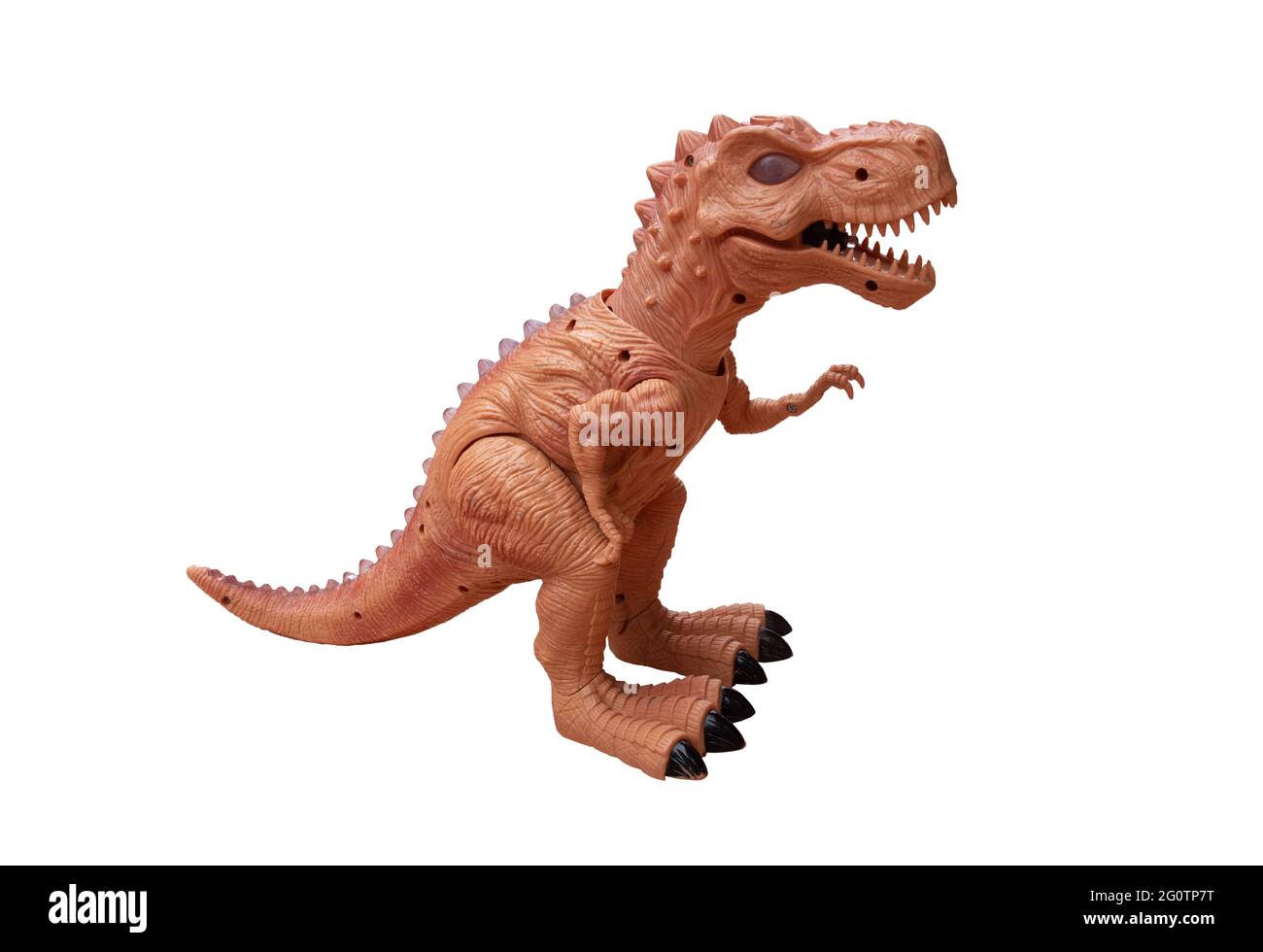 Tyrannosaurus Dinosaurier, Kinderspielzeug isoliert auf weißem Hintergrund Stockfoto