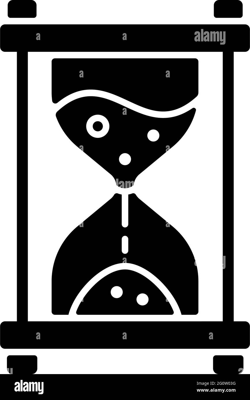 Schwarzes Glyphensymbol aus Stundenglas Stock Vektor
