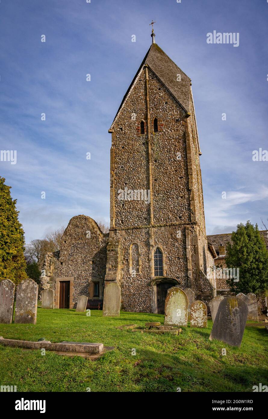 Die Kirche der heiligen Jungfrau Maria in Sompting bei Worthing, West Sussex, Großbritannien Stockfoto