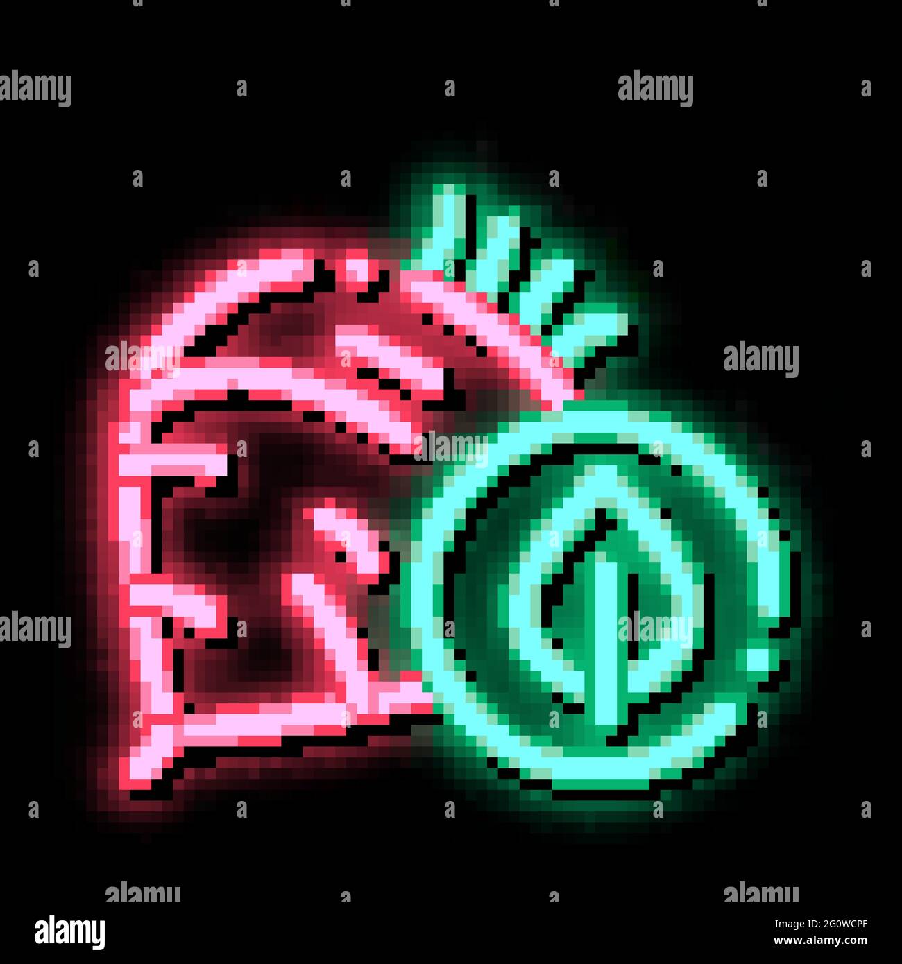 Rote Beete Gemüse Neon leuchten Symbol Illustration Stock Vektor