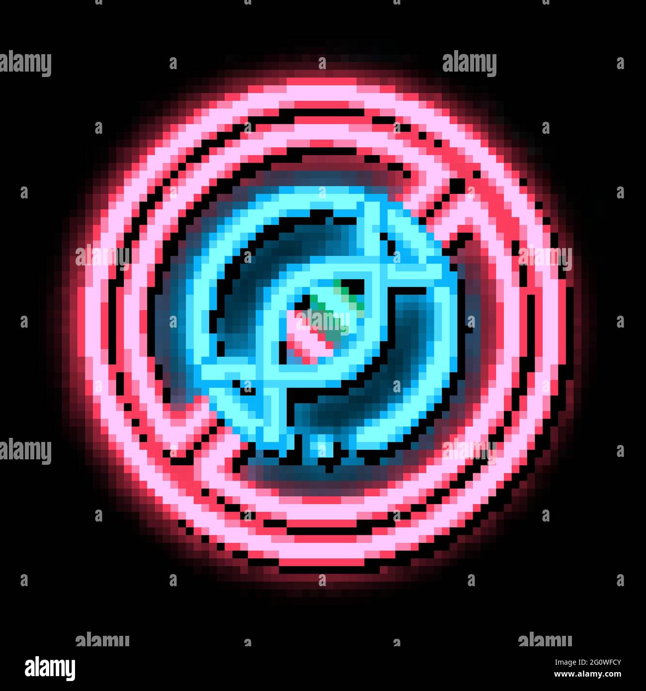 Abbildung des Symbols „Molekül Crossed Neon Glow“ Stock Vektor