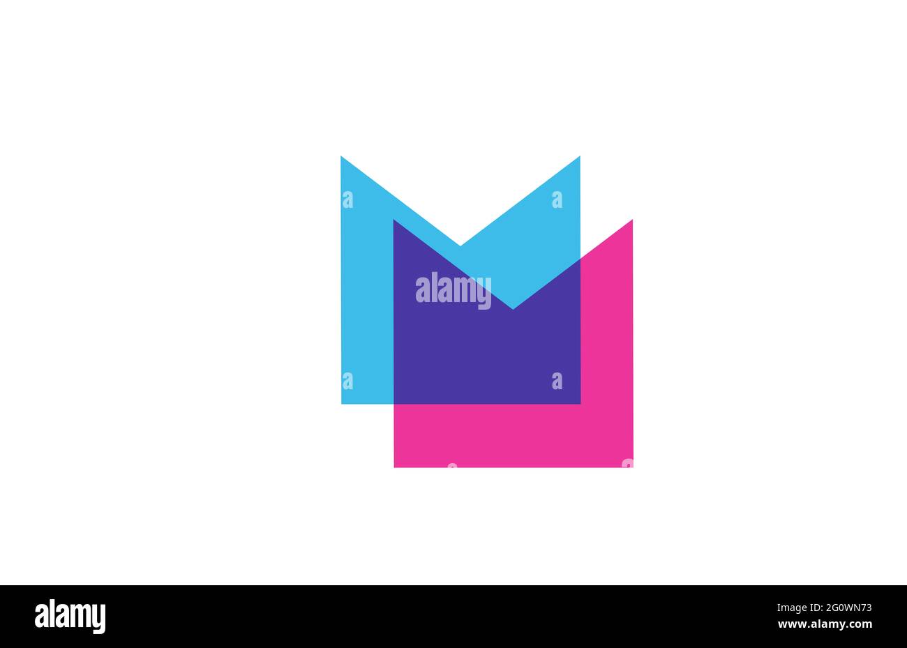 Durchschnitttes M Logo Symbol Fur Das Unternehmen Blaues Und Pinkfarbenes Alphabet Design Fur Unternehmen Und Unternehmen Stockfotografie Alamy