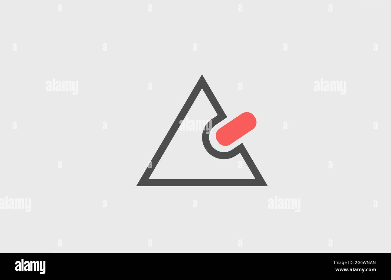 Pinkgrau EIN Logo-Symbol mit einem Buchstaben. Geometrisches Design für Firmenidentität mit Linie Stockfoto
