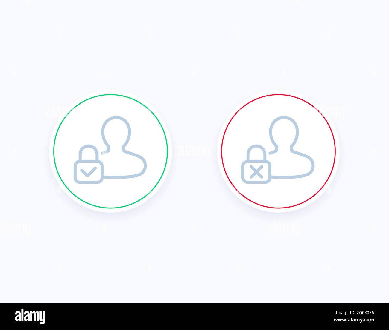 Kindersicherung ein, Symbole aus, Linienvektor Stock Vektor