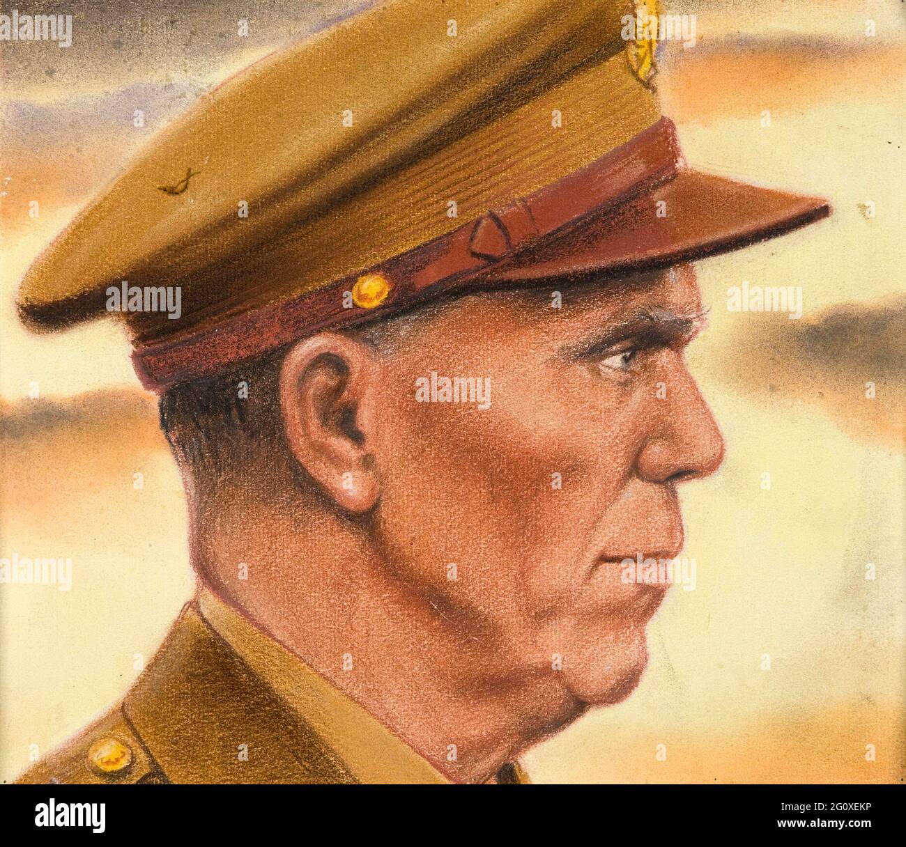 Ein Porträt General George Marshall von gezeichnet für das britische Informationsministerium vom österreichischen Künstler William Timym Stockfoto