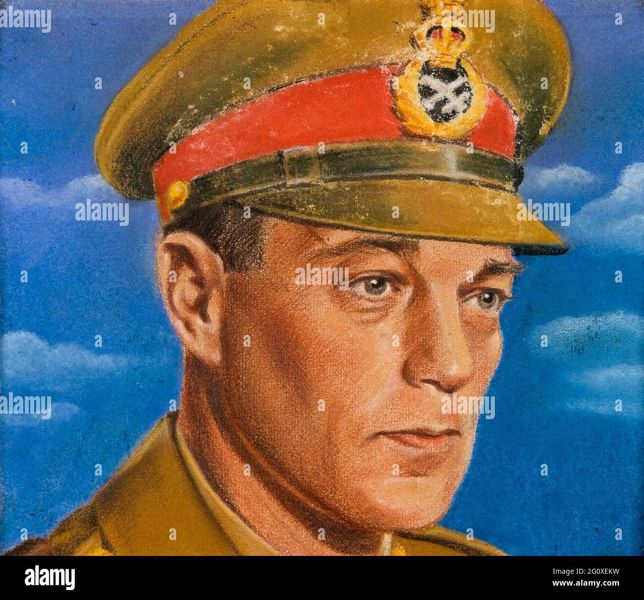 Ein Porträt von Sir Robert Leycock, gezeichnet für das britische Informationsministerium vom österreichischen Künstler William Timym Stockfoto