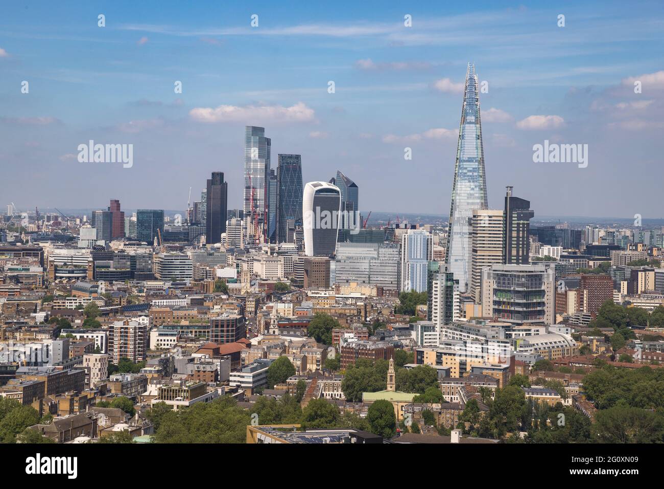 Panorama der City of London aus dem Süden Stockfoto