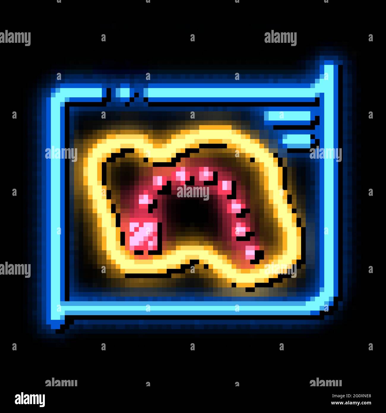 Kartenschatz Neonglühsymbol Illustration Stock Vektor