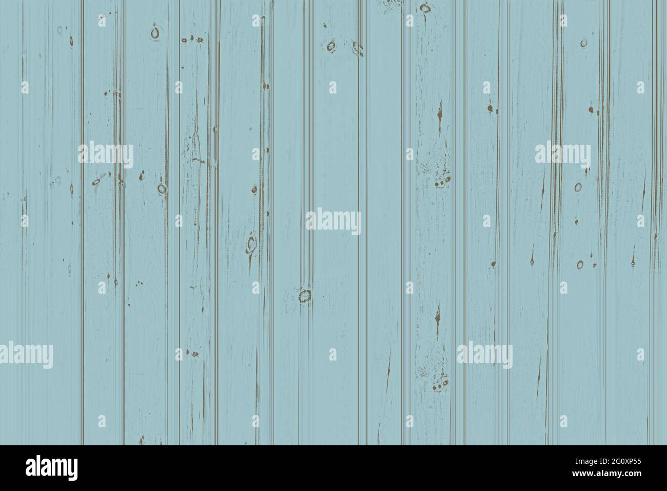 Holzvertäfelung Feder und Nut Stil Wand Hintergrundstruktur mit blauen und türkisfarbenen Holzmaserung und Knoten Stockfoto