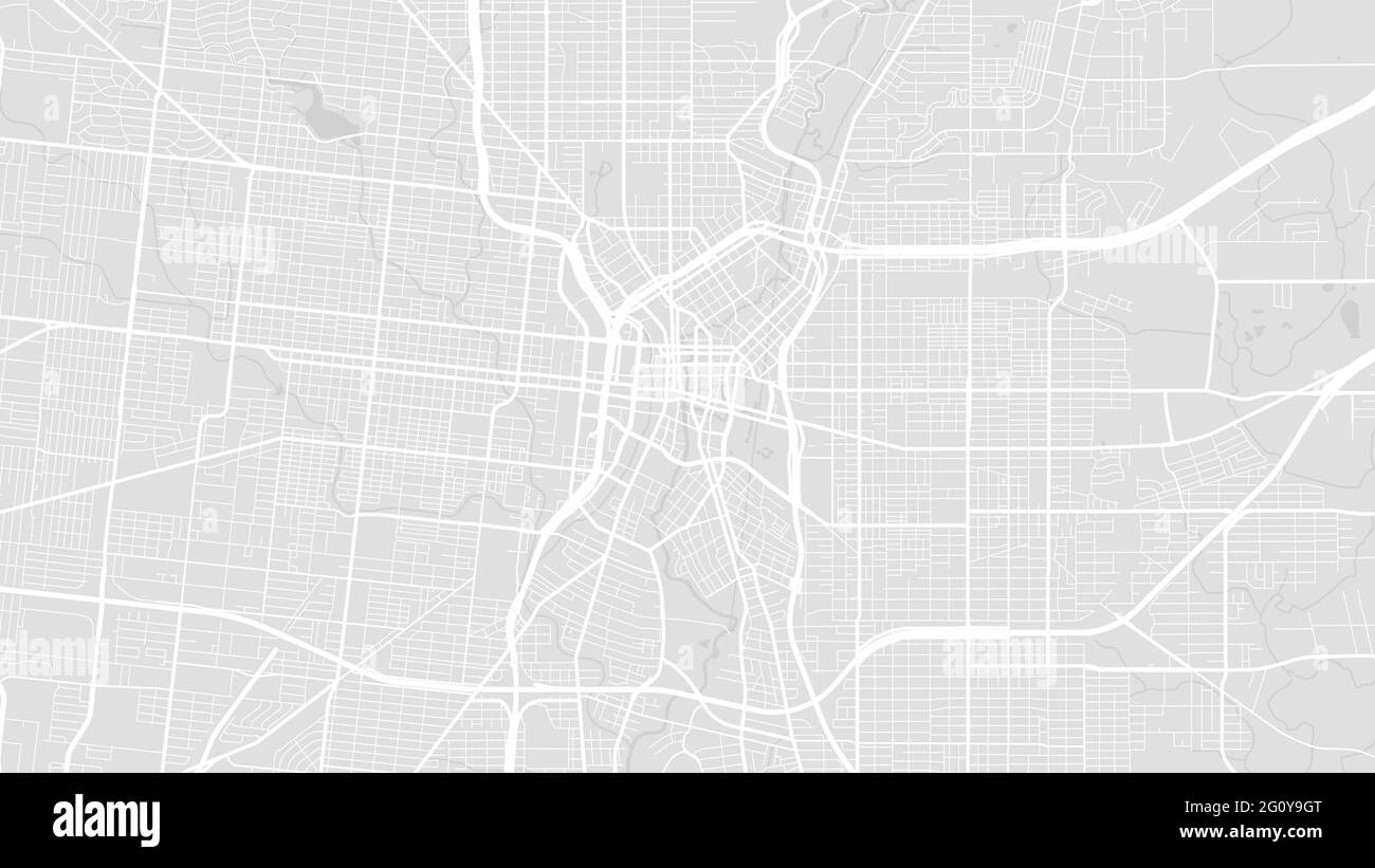 Hellgrau und weiß San Antonio Stadtgebiet Vektor Hintergrundkarte, Straßen und Wasser Kartographie Illustration. Breitbildformat, digitales Flachdesi Stock Vektor