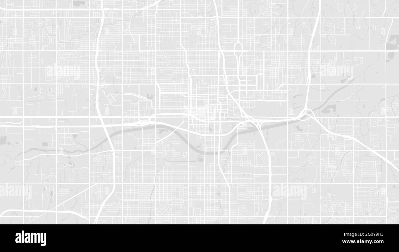 Hellgrau und weiß Oklahoma City Bereich Vektor Hintergrundkarte, Straßen und Wasser Kartographie Illustration. Breitbild-Anteil, digitales flaches Design Stock Vektor