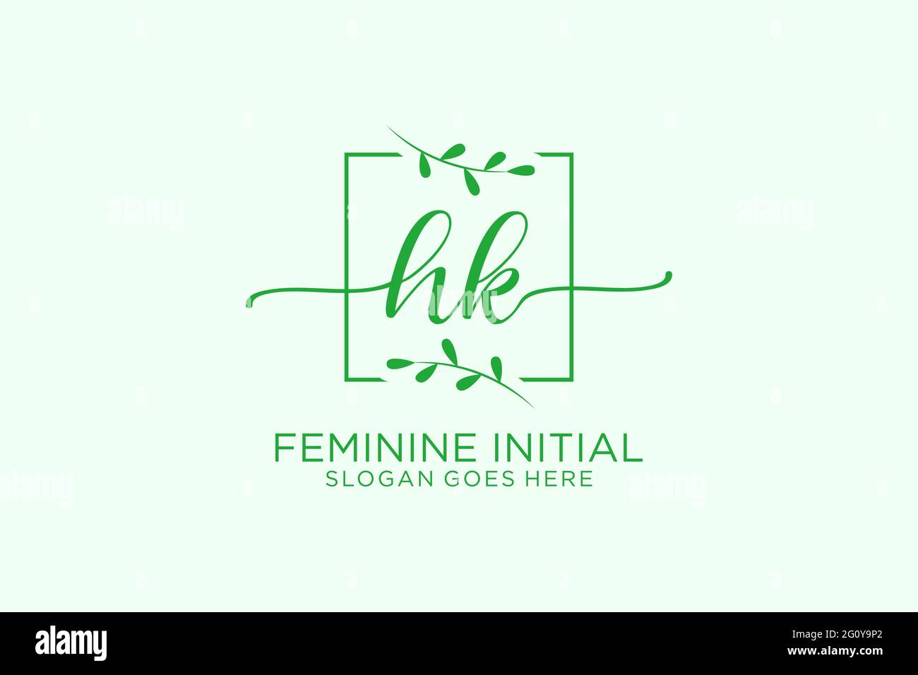 HK Beauty Monogramm und elegantes Logo Design Handschrift Logo der ersten Unterschrift, Hochzeit, Mode, Blumen und botanische mit kreativen Vorlage. Stock Vektor
