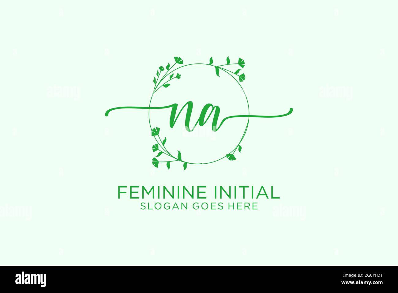 NA Schönheit Monogramm und eleganten Logo-Design Handschrift Logo der ersten Unterschrift, Hochzeit, Mode, Blumen und botanischen mit kreativen Vorlage. Stock Vektor