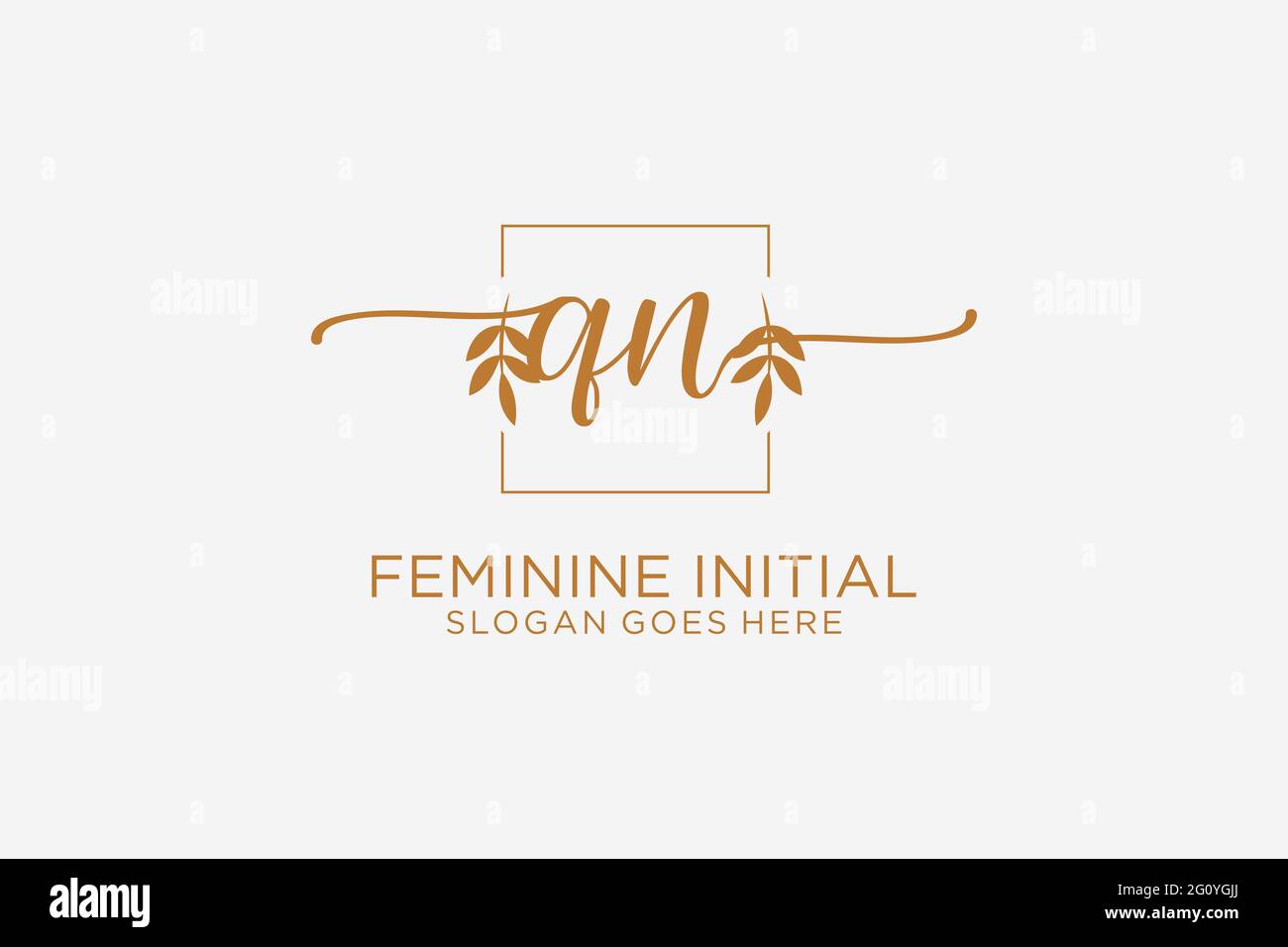 QN Beauty Monogramm und elegantes Logo Design Handschrift Logo der ersten Unterschrift, Hochzeit, Mode, Blumen und botanischen mit kreativen Vorlage. Stock Vektor