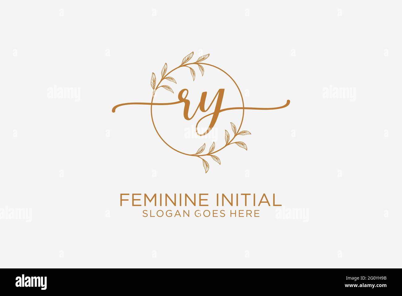 RY Schönheit Monogramm und eleganten Logo-Design Handschrift Logo der ersten Unterschrift, Hochzeit, Mode, Blumen und botanische mit kreativen Vorlage. Stock Vektor