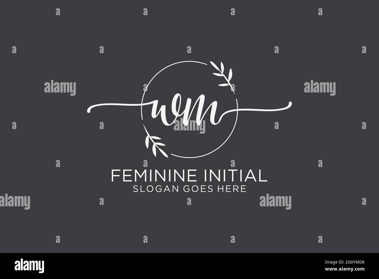 WM Beauty Monogramm und elegantes Logo Design Handschrift Logo der ersten Unterschrift, Hochzeit, Mode, Blumen und botanische mit kreativen Vorlage. Stock Vektor