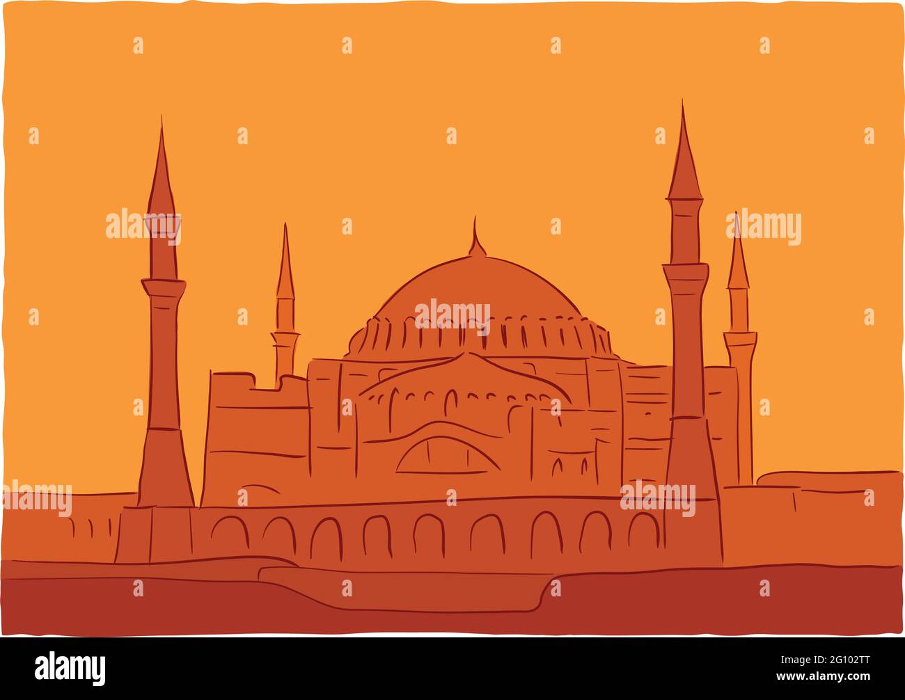 Vektordarstellung der Hagia Sophia, Istanbul, Türkei Stock Vektor