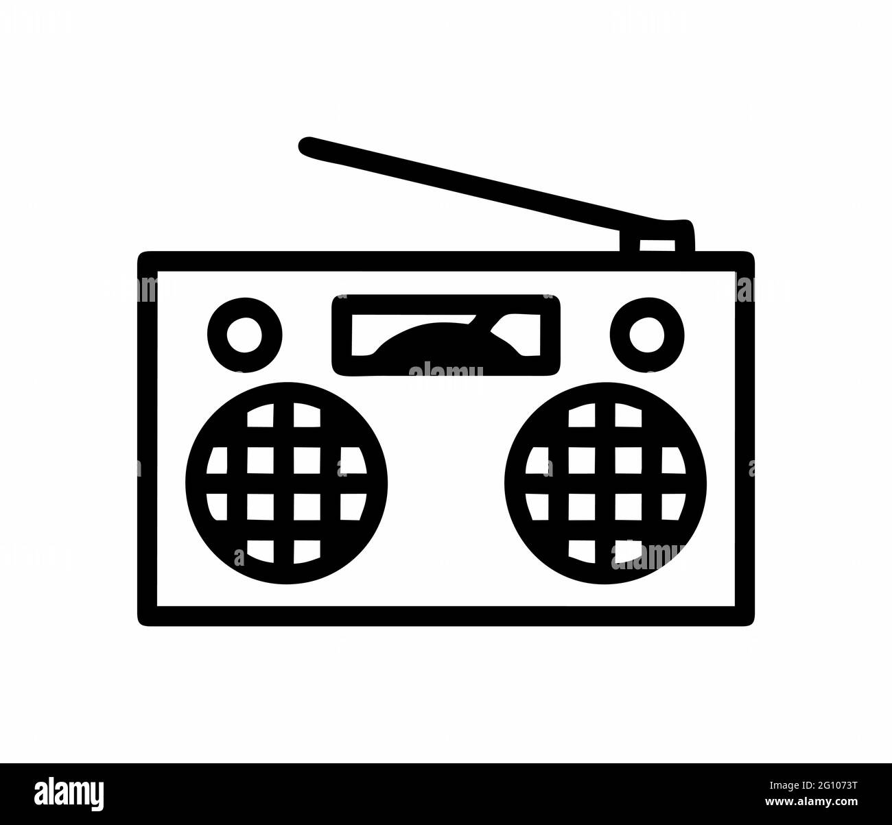 Alte klassische Vintage-Radio isoliert Vektor für Logo, Zeichen, Apps oder Website Stock Vektor