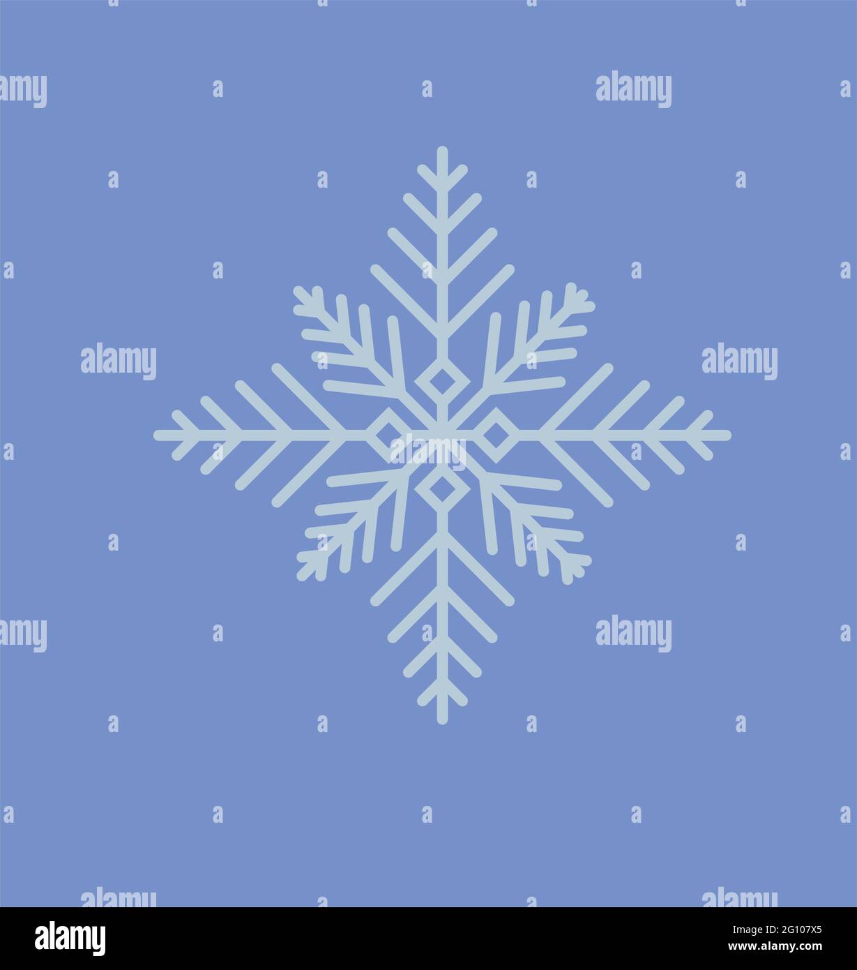 Eine flache Schneeflocke isoliert ein perfektes Schneeflockendesign für den Urlaub, Apps oder die Website Stock Vektor