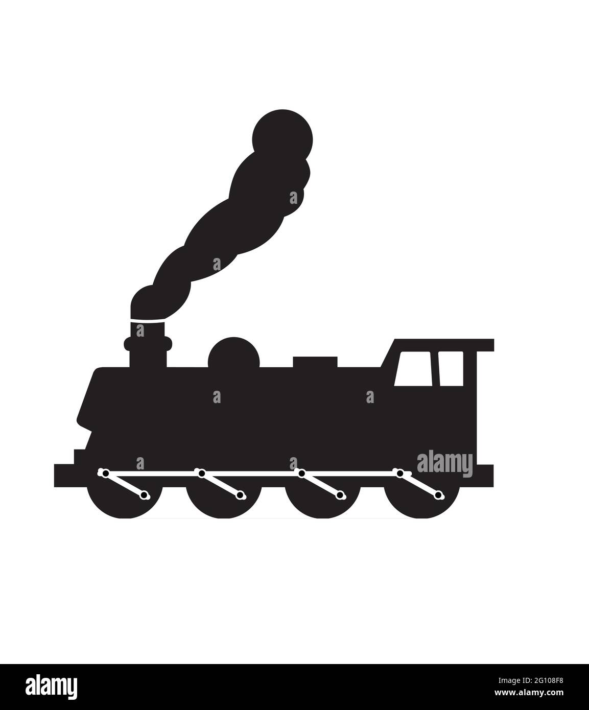 Dampfzug Lokomotive Vektordarstellung in schwarz und weiß isoliert Stock Vektor